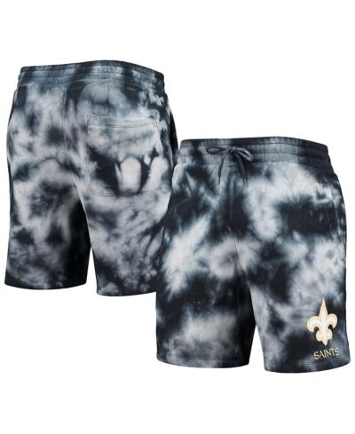 Men's New Era Black New Orleans Saints Tie-Dye Shorts