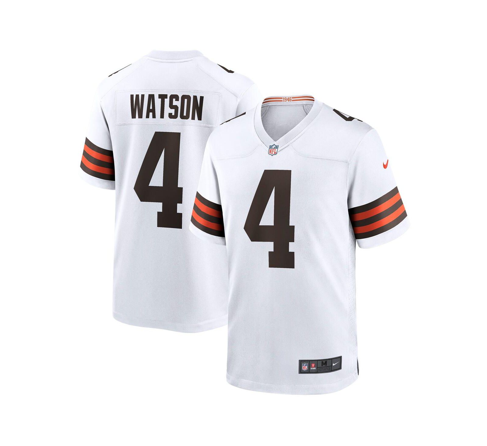 Мужская игровая джерси Nike Deshaun Watson White Cleveland Browns