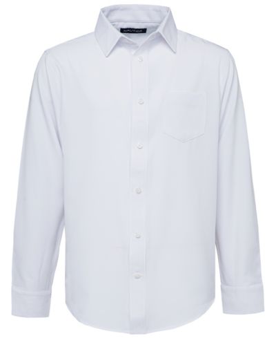 Nautica Big Boys Husky Long Sleeve Performance Woven Shirt