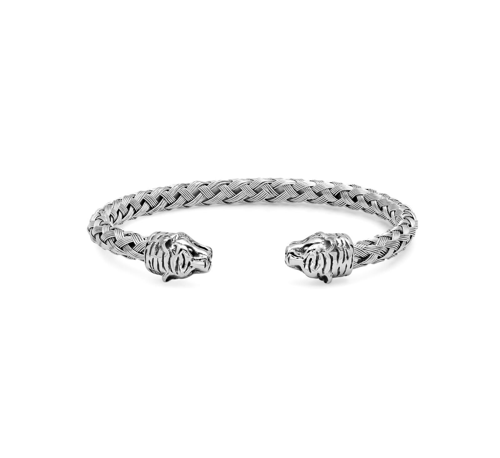 STEELTIME Braided Wire Tiger Head Bracelet