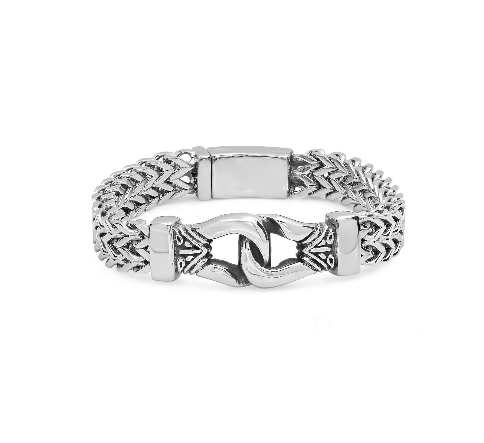 Браслет STEELTIME с акцентом в виде цепи из пшеницы, двойной ряд