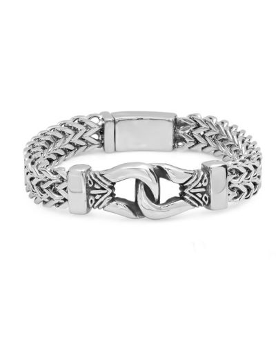 Браслет STEELTIME с акцентом в виде цепи из пшеницы, двойной ряд