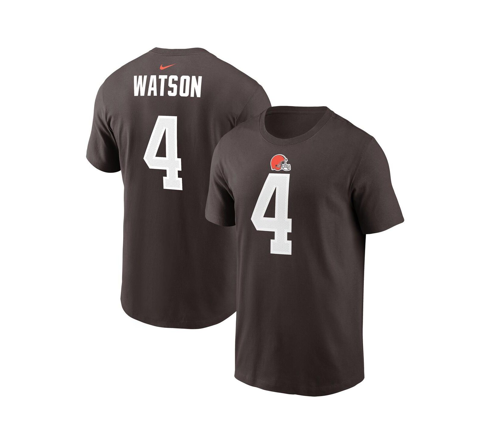 Мужская футболка Nike Deshaun Watson Brown Cleveland Browns Player Name & Number
