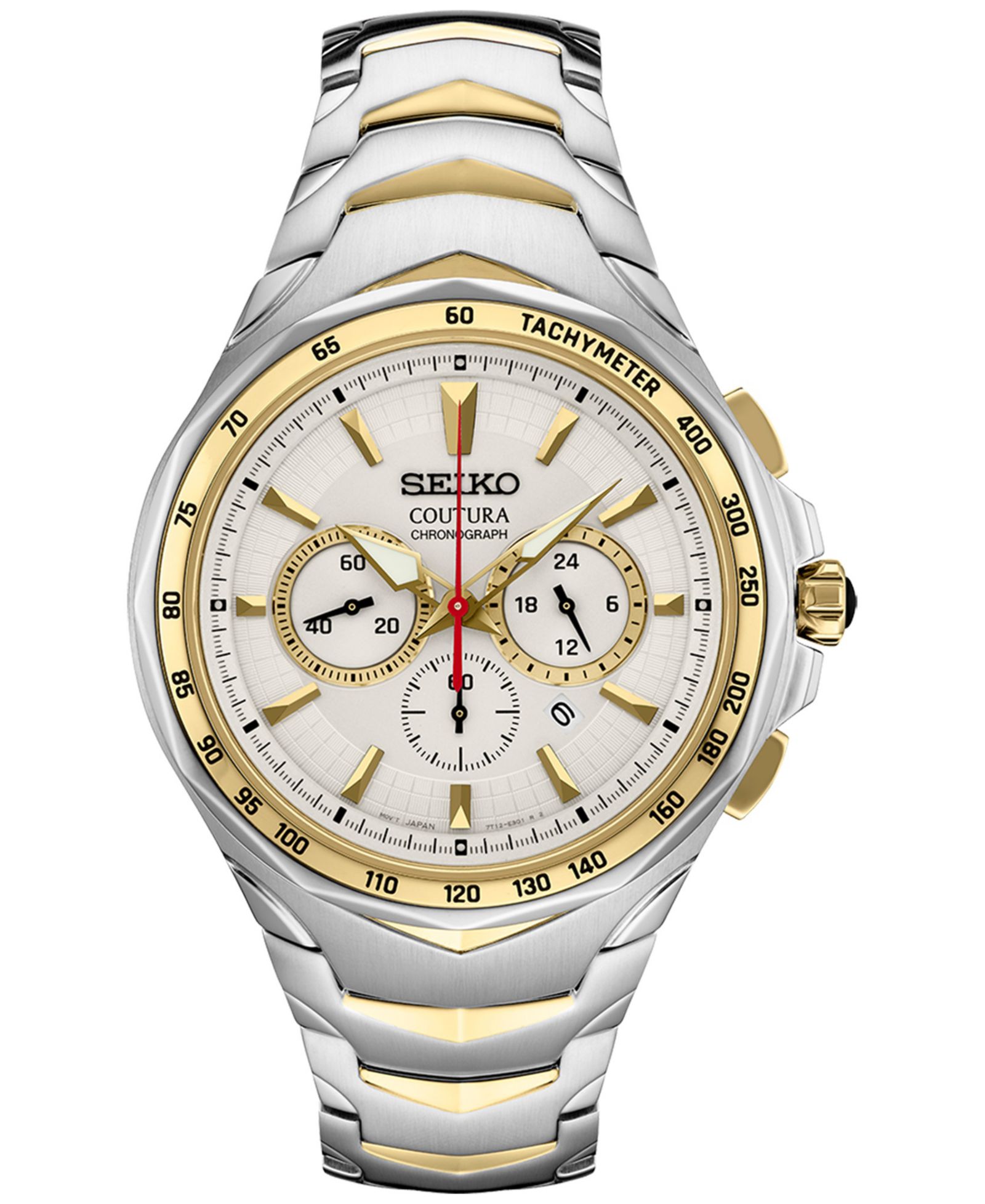 Seiko Men's Chronograph Coutura Two Tone Stainless Steel Bracelet Watch 46mm