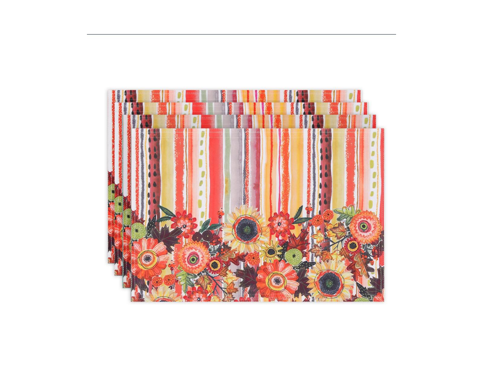 Набор подставок под тарелки Laural Home Harvest Snippets 4 шт 13" x 19"