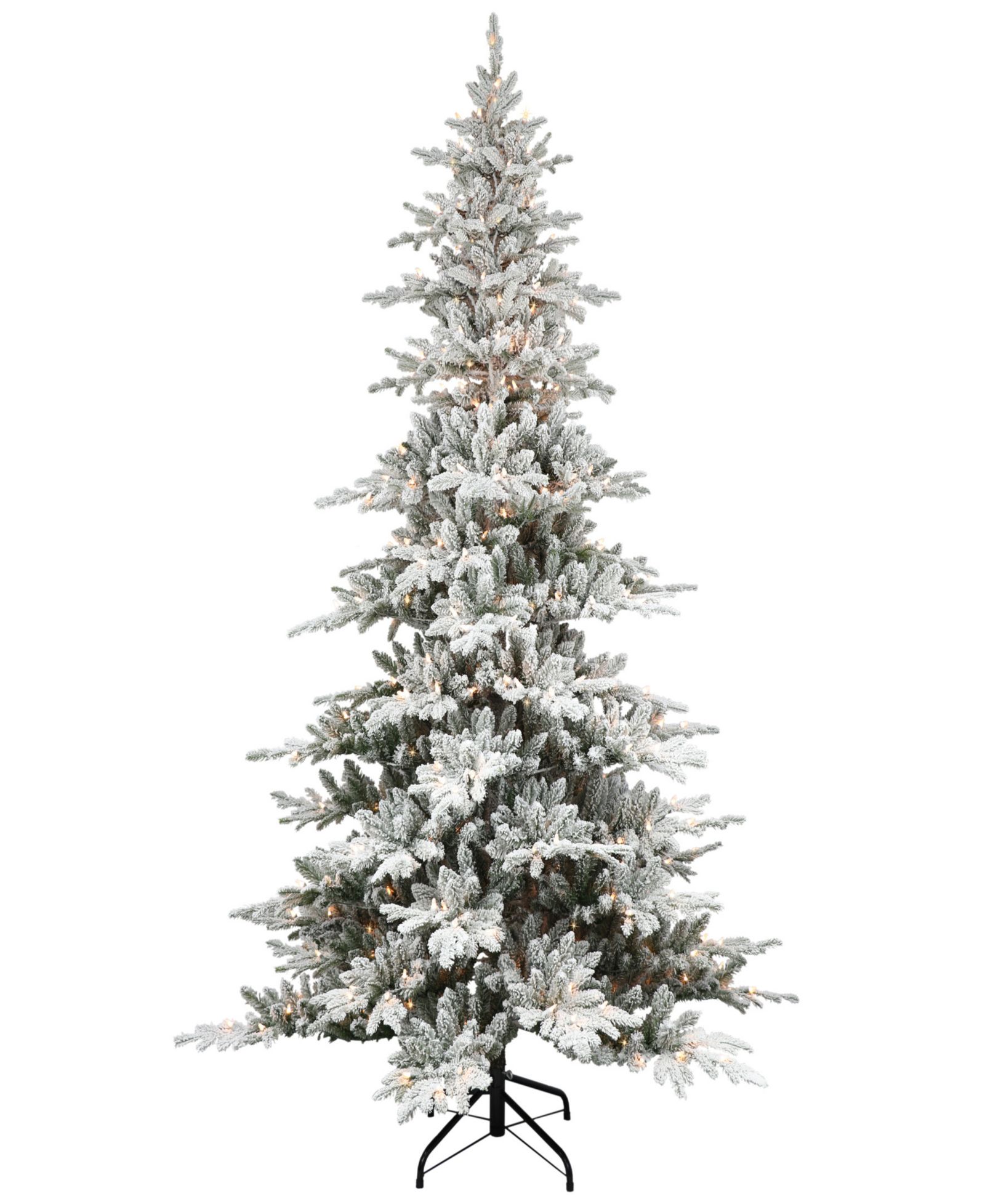 Puleo 6.5FT Pre-Lit Flocked Union Fir Tree