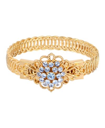 2028 браслет с накладкой в виде голубого цветка, 14K Gold-tone