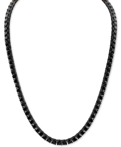 Мужское ожерелье Esquire Jewelry с черным шпинелем 24" Tennis из стерлингового серебра с черным рутениевым покрытием