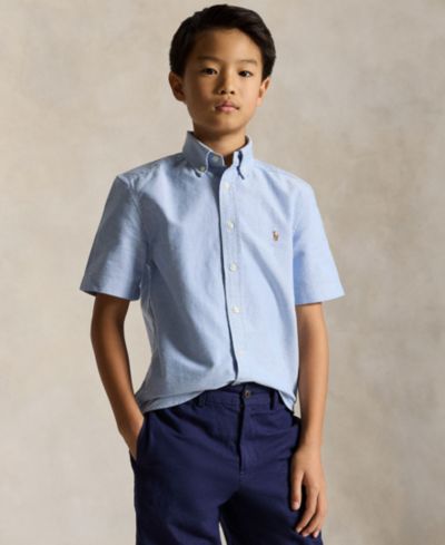 Мужская рубашка Polo Ralph Lauren Boys' 8-20 Cotton Oxford Short-Sleeve