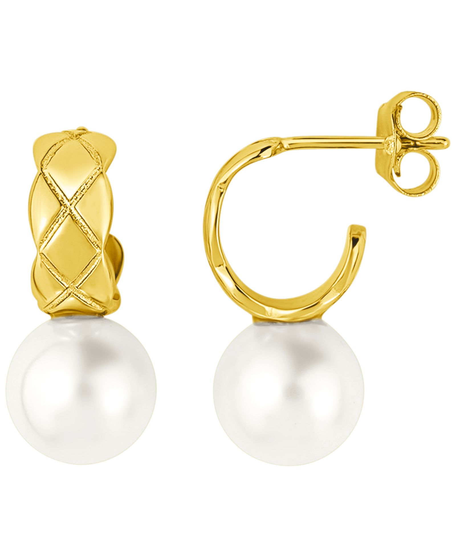 Серьги And Now This Imitation Pearl C Hoop в 18K Gold Plated Brass