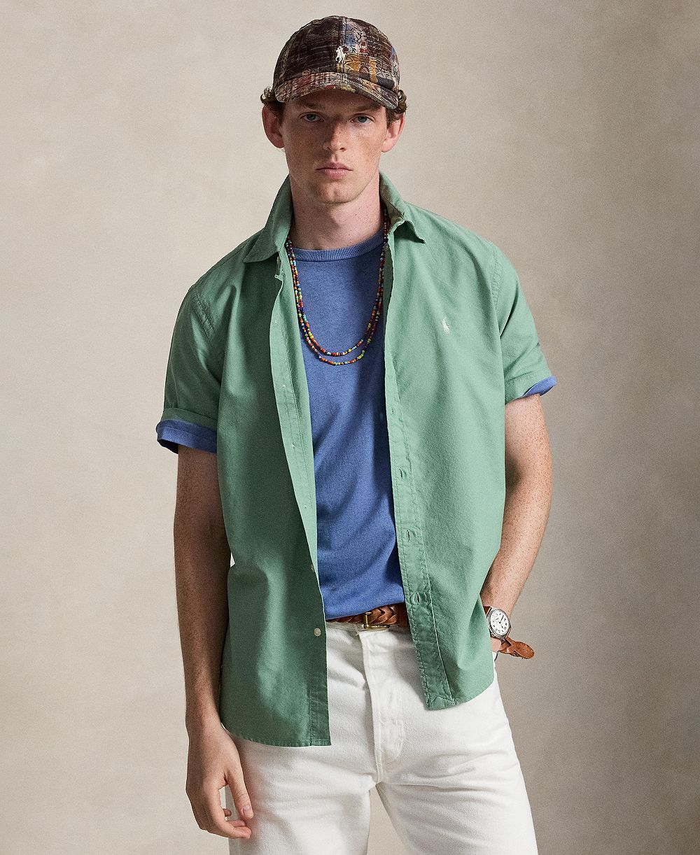Polo Ralph Lauren Мужская рубашка Oxford с окрашиванием ткани