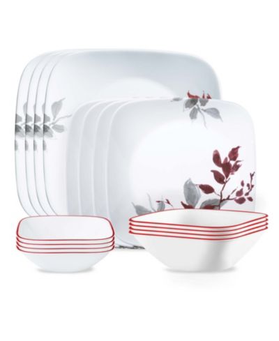 Набор столовой Corelle Square Kyoto Leaves 16 Pc. Service for 4