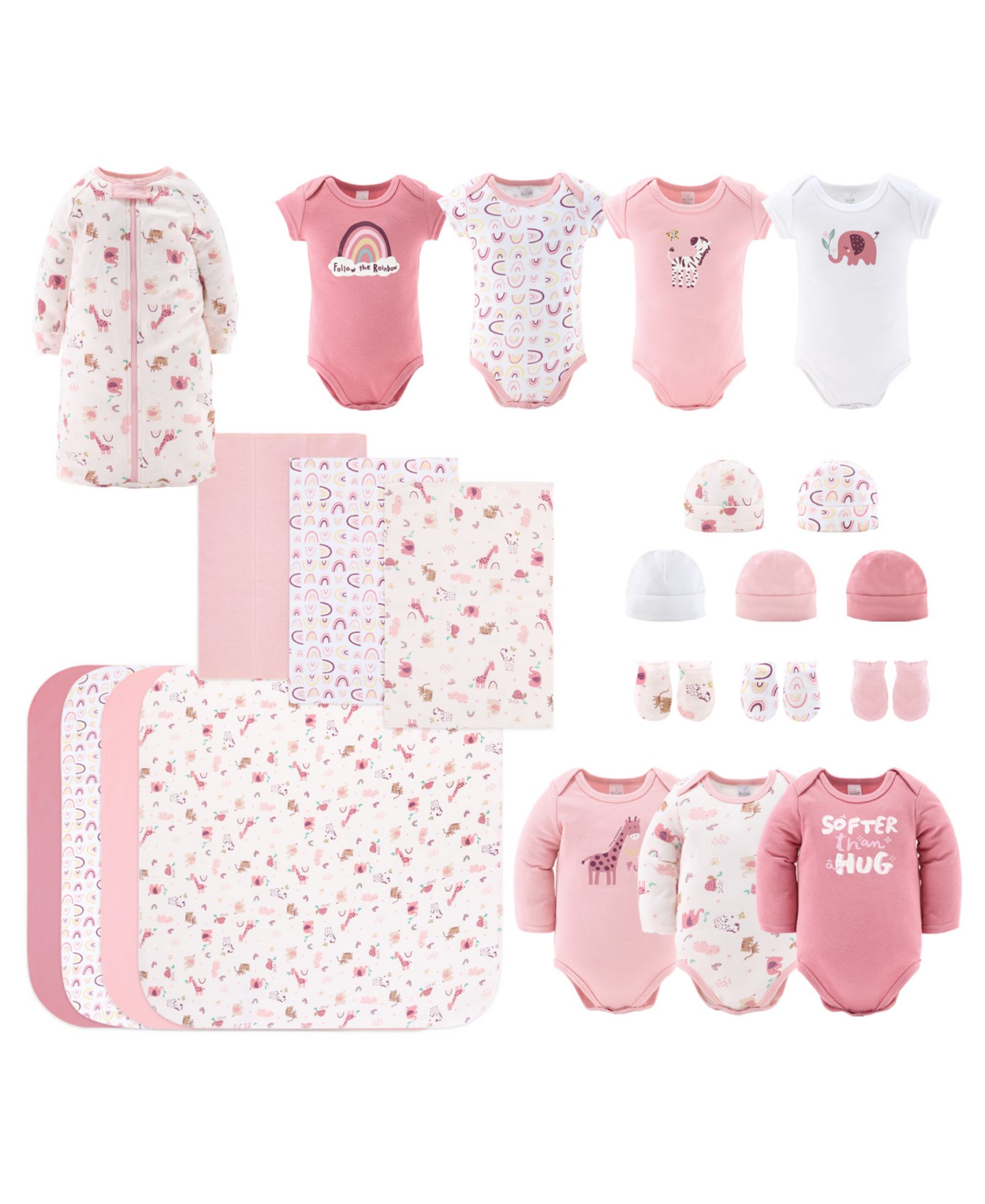 Подарочный набор The Peanutshell Baby Girls Newborn Shower Gift Set, Pink