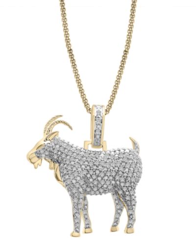 Подвеска на шею Diamond Goat (1/2 ct. t.w.) в 14k Gold-Plated Sterling Silver, 22"