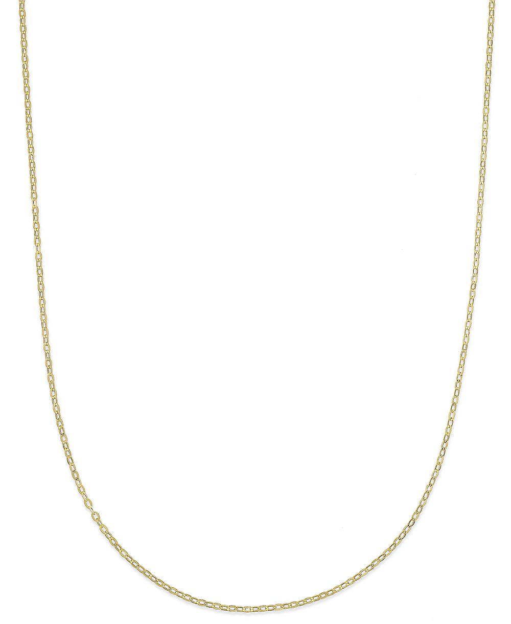 Lightweight 18" Flat Rolo Chain Necklace (1-3/8mm) in 14k Gold