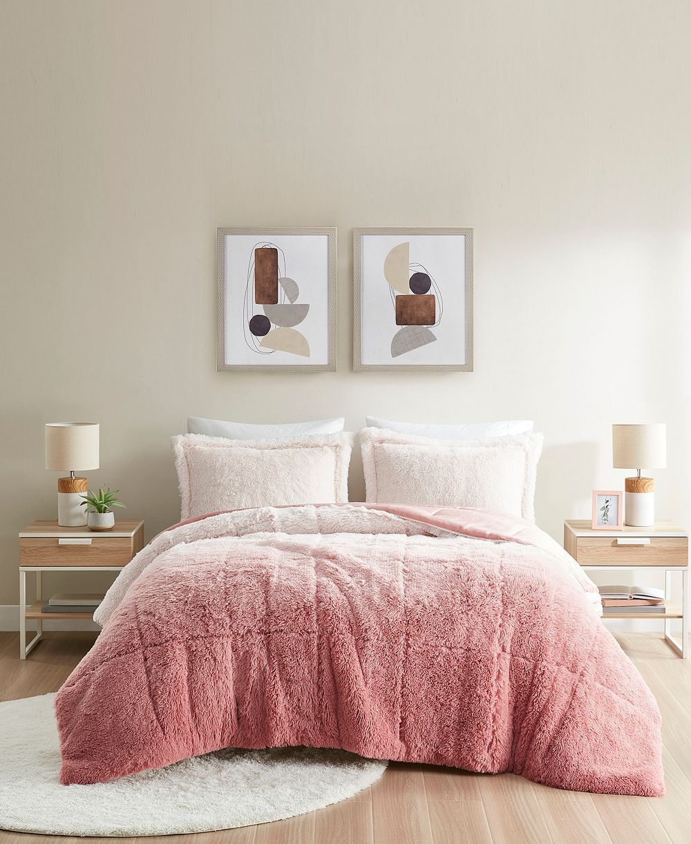 Комплект из 3 покрывал Intelligent Design Brielle Ombre Shaggy Faux Fur, King/California King