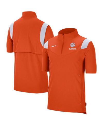 Nike куртка Men's Orange Clemson Tigers Coach с коротким рукавом и молнией на 1/4