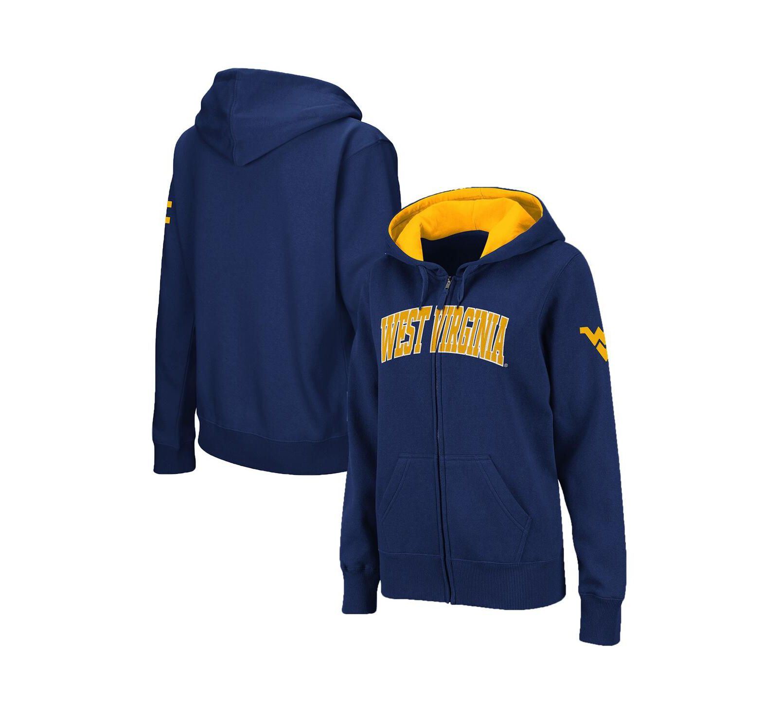 Stadium Athletic Женское худи West Virginia Mountaineers Arched Name Full-Zip, темно-синий