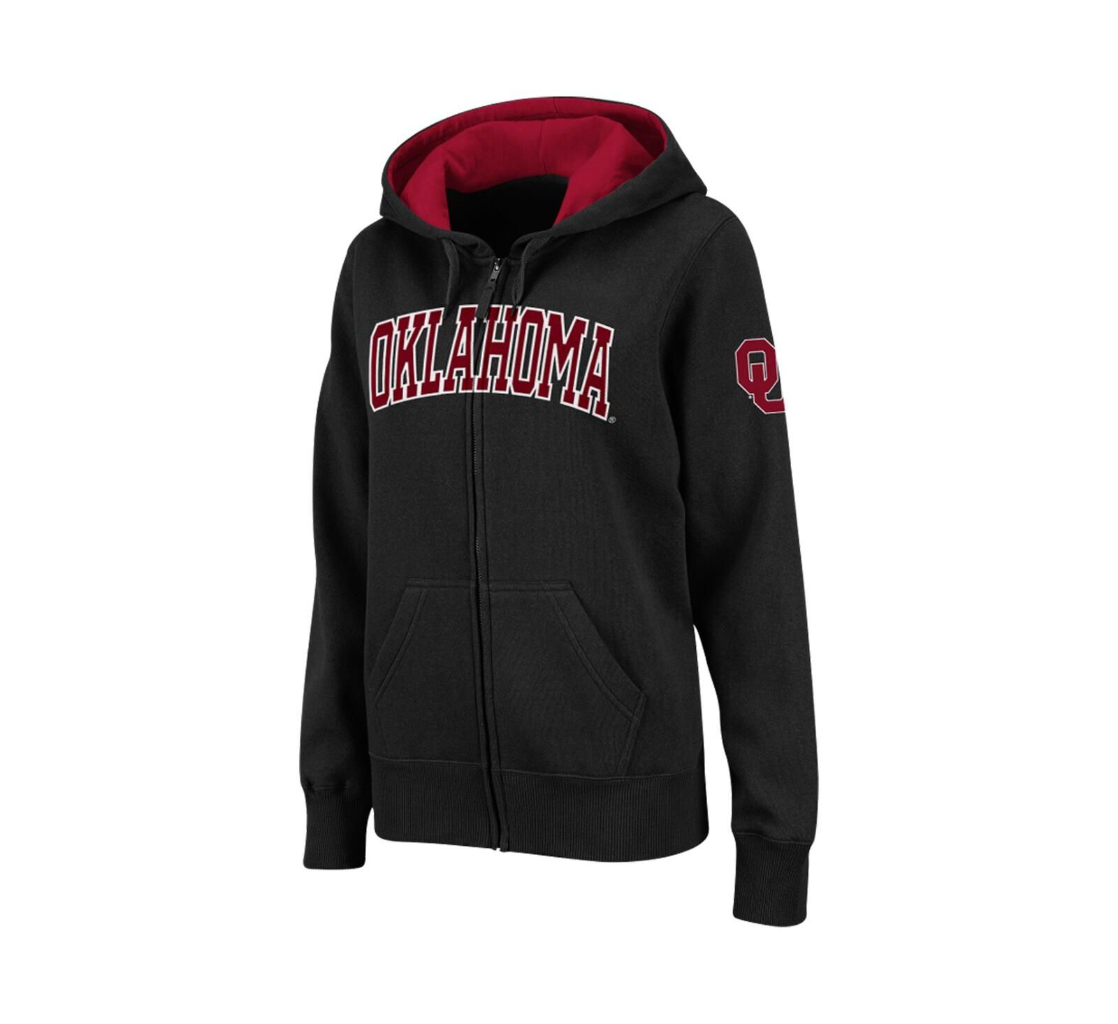 Женский флисовый худи с полной молнией Colosseum Black Oklahoma Sooners