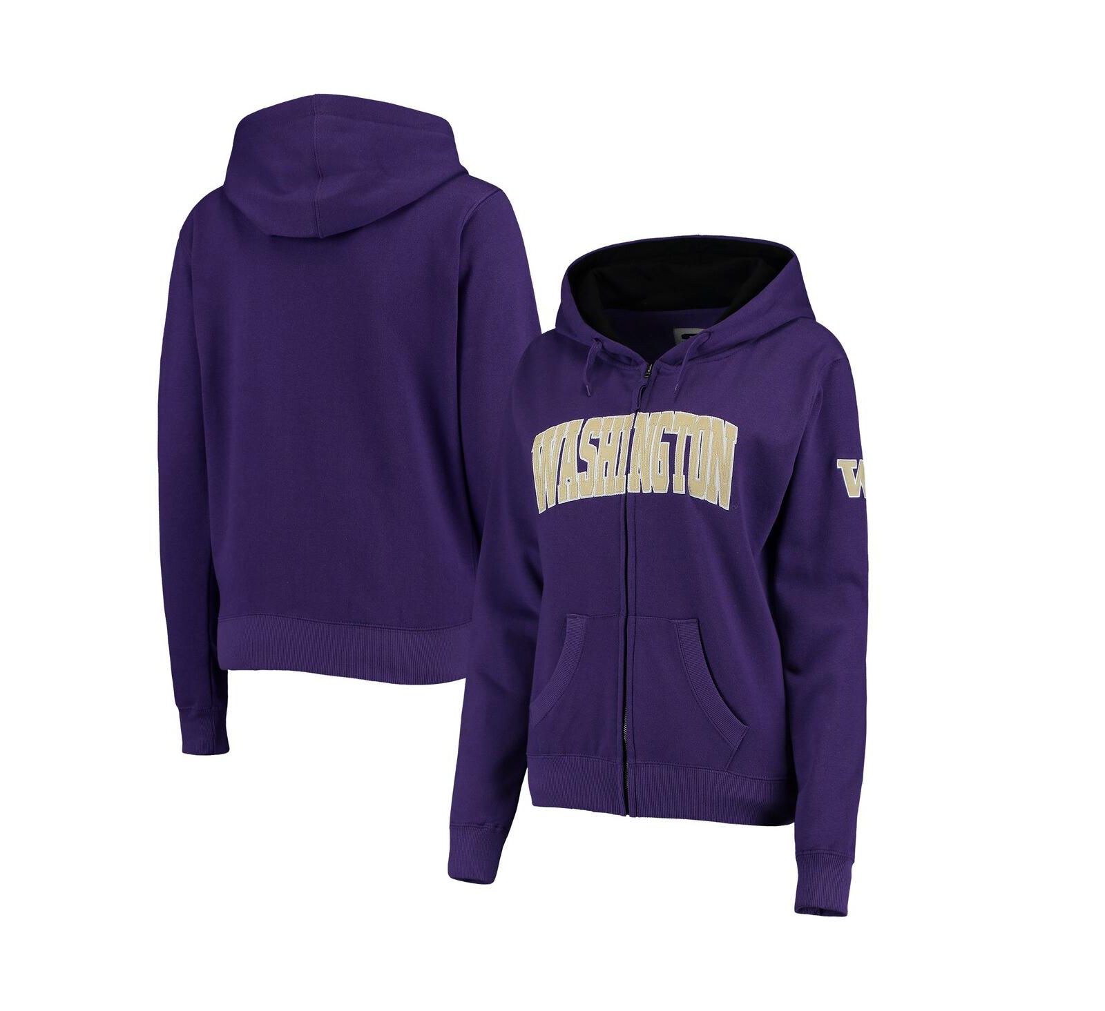 Женская толстовка Stadium Athletic Purple Washington Huskies Arched Name Full-Zip