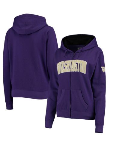 Женская толстовка Stadium Athletic Purple Washington Huskies Arched Name Full-Zip