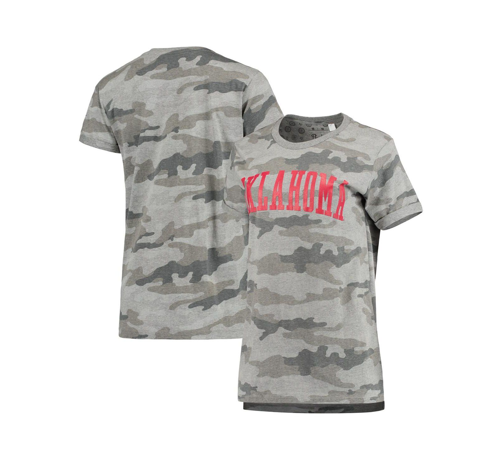 Women's Pressbox Camo Oklahoma Sooners T-shirt