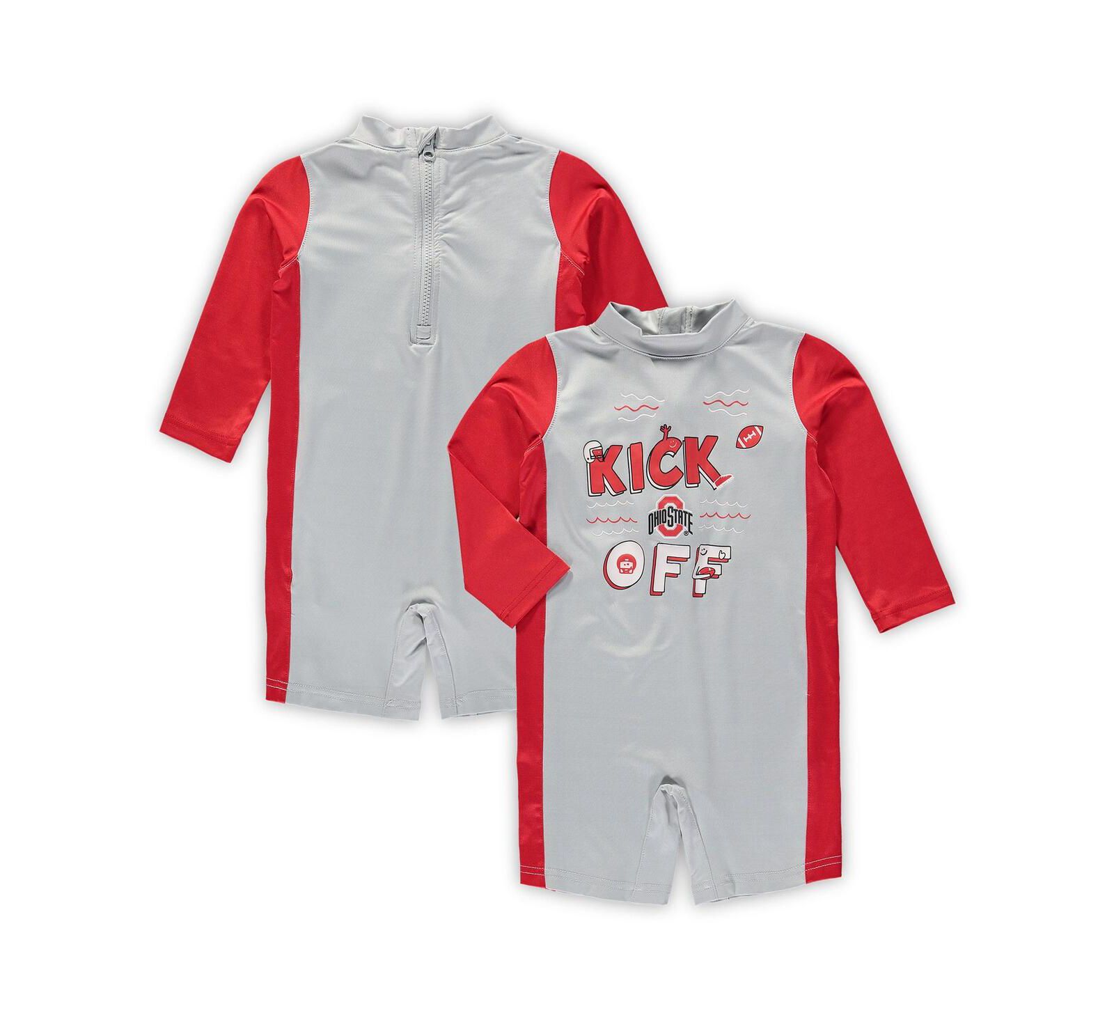 Детский гидрокостюм Outerstuff Gray Scarlet Ohio State Buckeyes Wave Runner