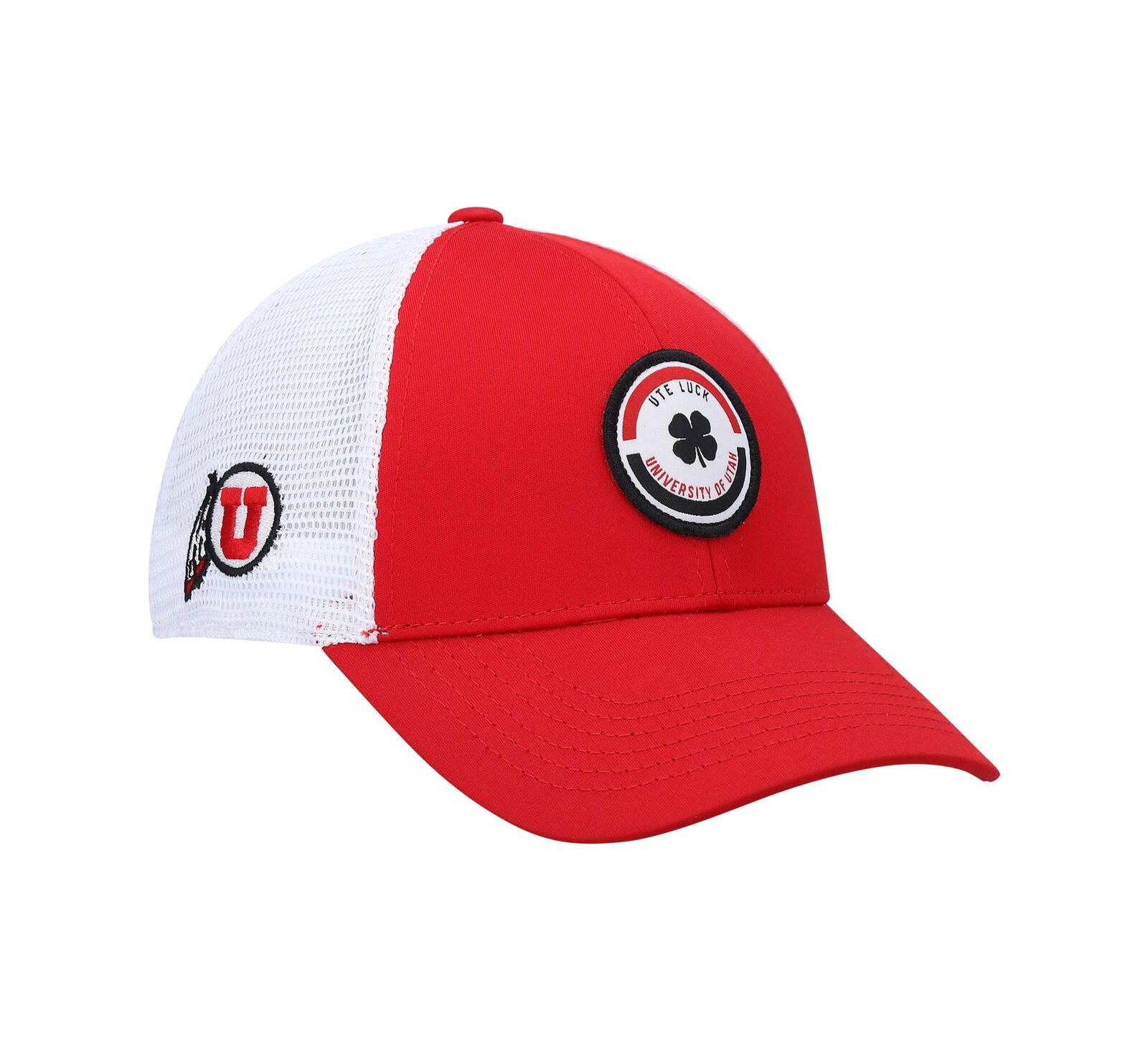 Men's Red, White Utah Utes Motto Trucker Snapback Hat