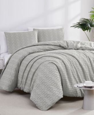 Southshore Fine Linens Dhara 3 Piece Textured Duvet Cover Set, Full/Queen