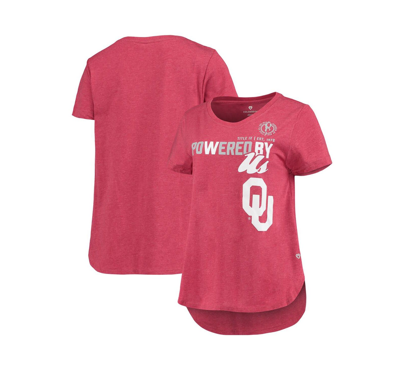 Женская футболка Colosseum Heathered Crimson Oklahoma Sooners PoWered By Title IX