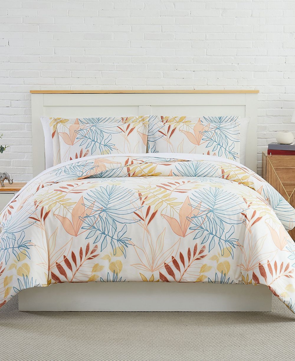 Southshore Fine Linens Комплект покрывала Tropic Leaf 3-Pc. Comforter Set, Full/Queen