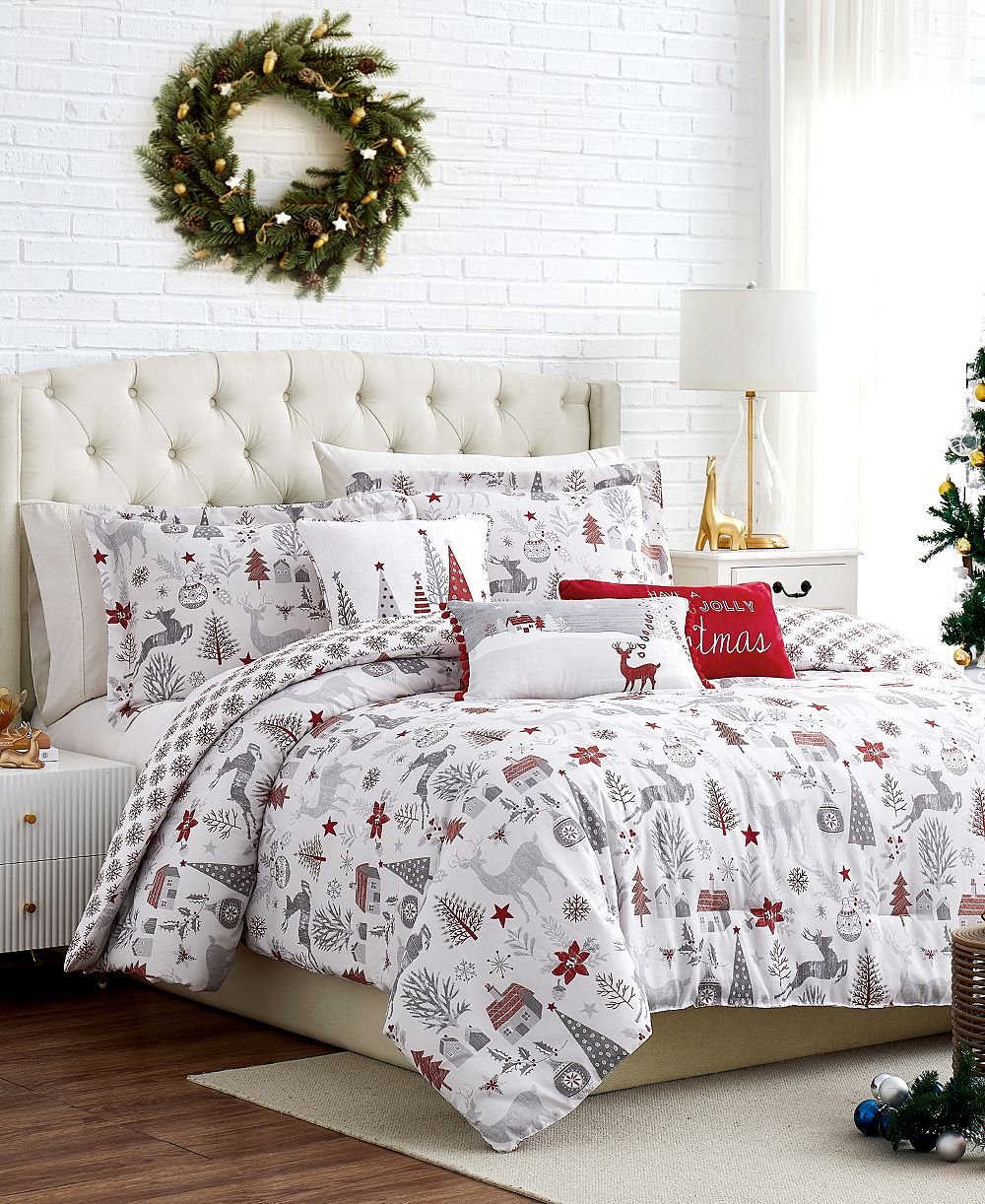 Southshore Fine Linens Holly Jolly Lane Reversible 6-Pc. Comforter Set, Twin