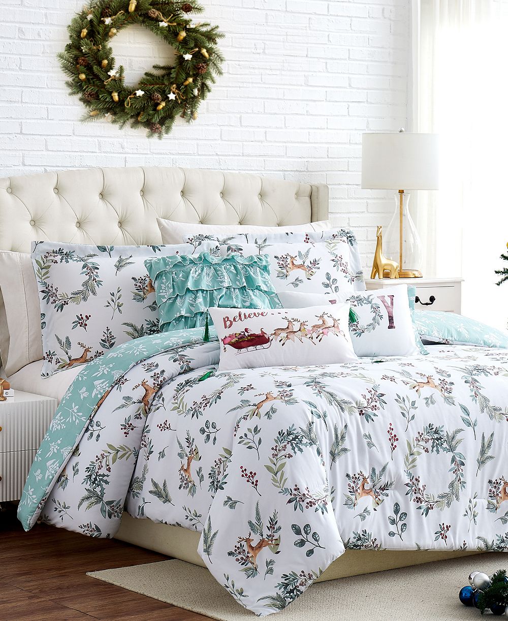 Southshore Fine Linens Happy Holidays Reversible 6-Pc. Comforter Set, King