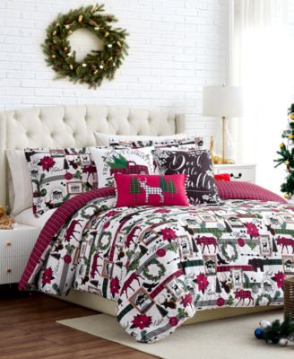 Southshore Fine Linens Рождественский реверсивный комплект покрывал Merry Town, Twin