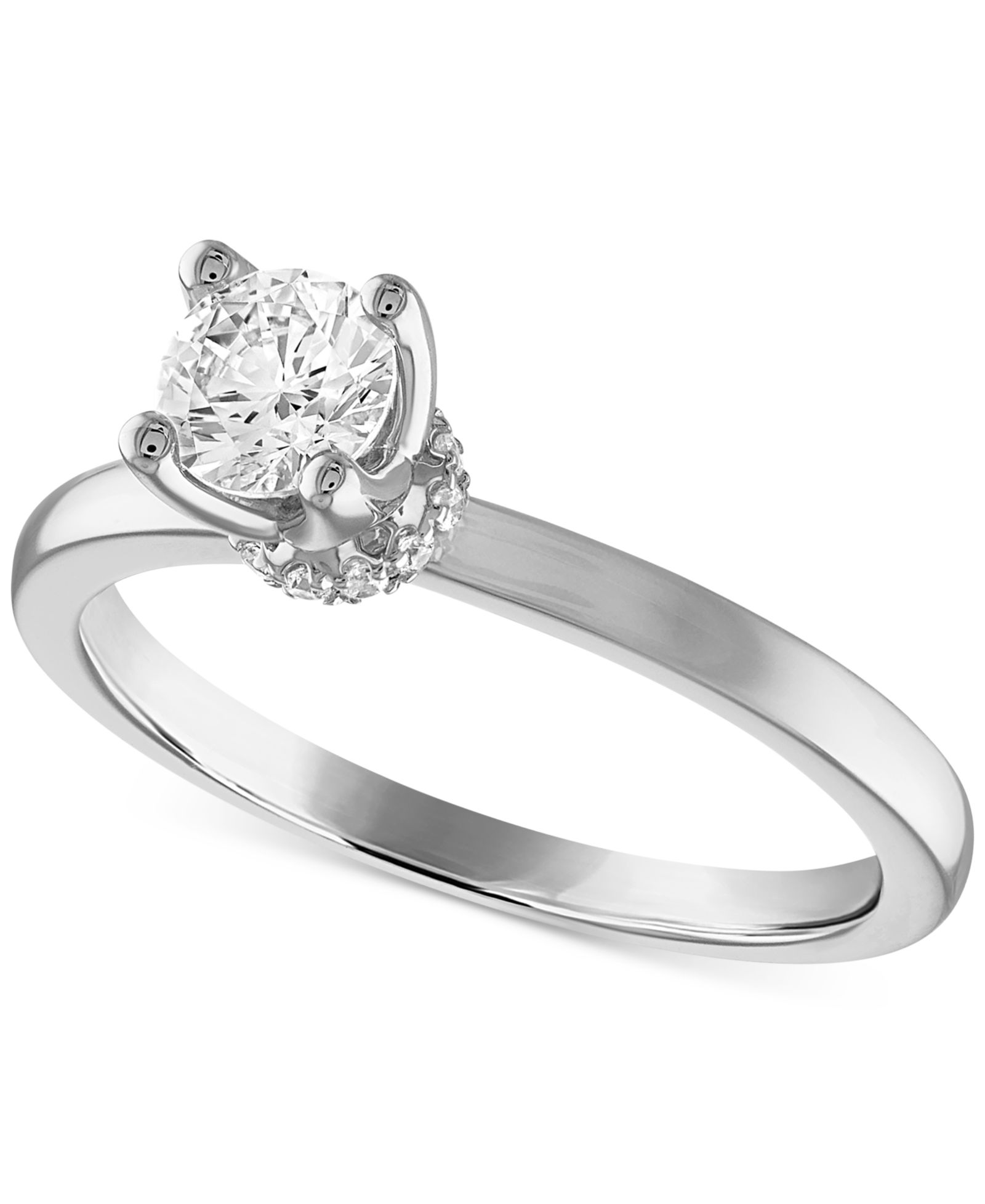 Alethea™ Certified Diamond Solitaire Engagement Ring (1/2 ct. t.w.) in 14k White Gold featuring diamonds with the De Beers Code of Origin, Created for Macy's