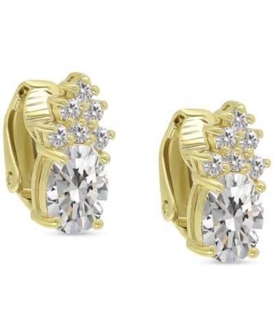 Giani Bernini Серьги-гвоздики Cubic Zirconia в позолоченном серебре 18k Gold-Plated