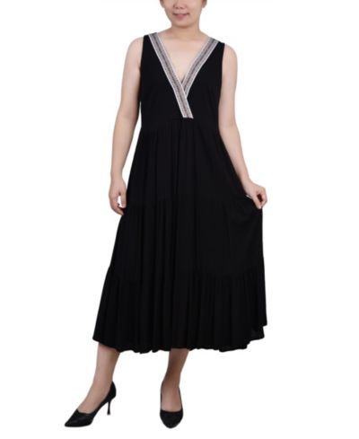 Женское многослойное платье NY Collection Petite Sleeveless Surplice