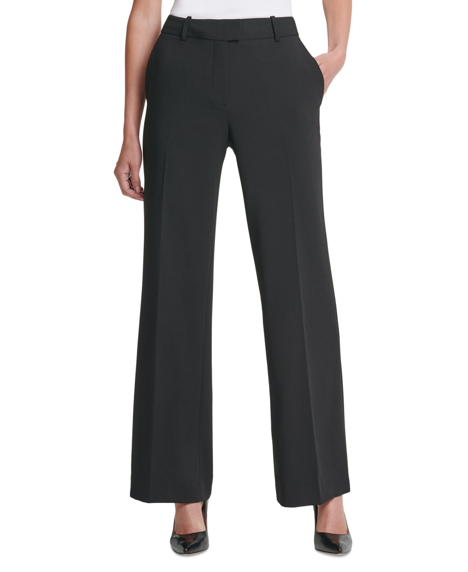 DKNY Petite широкие брюки с фиксированной талией и наклонными карманами
