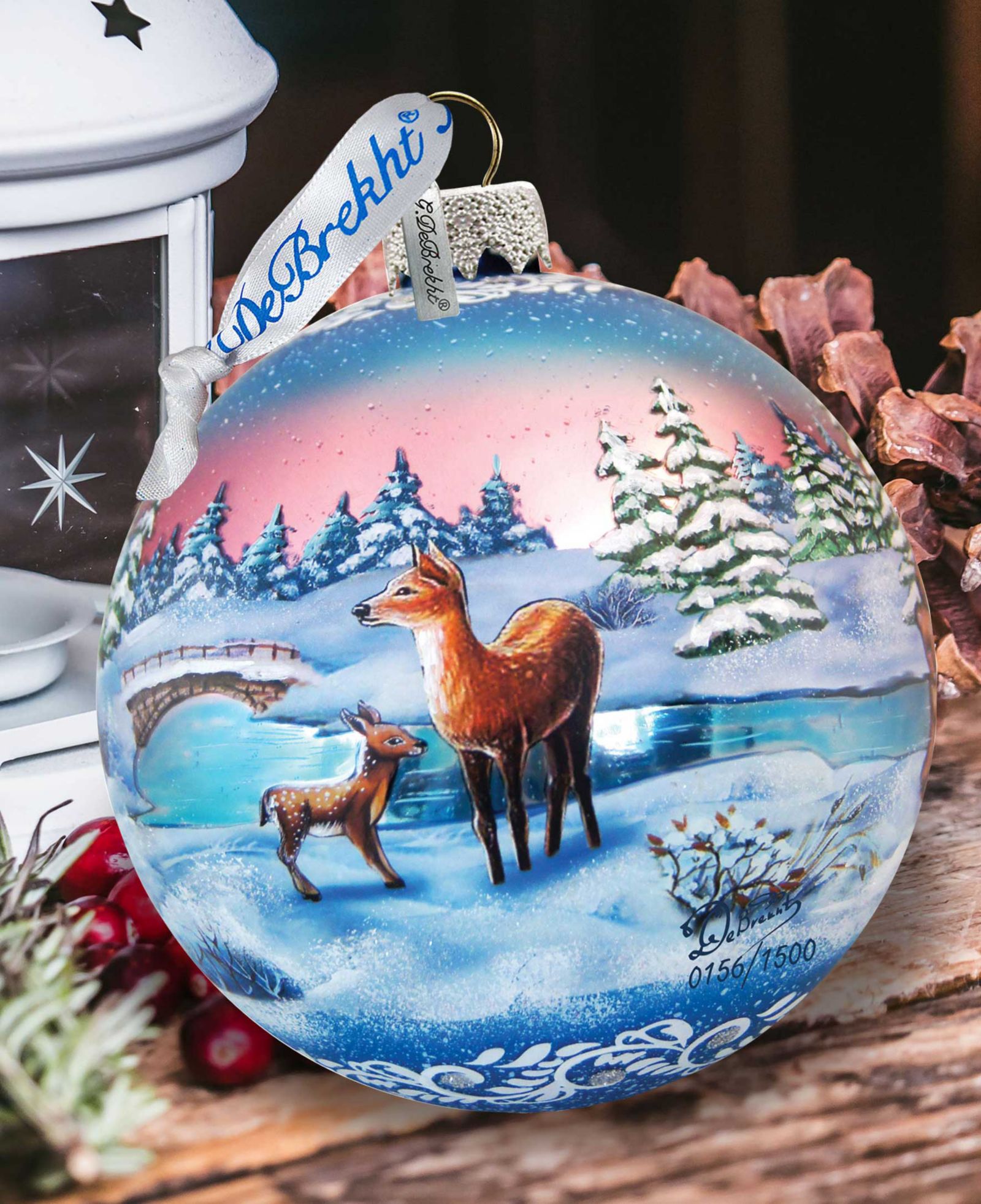 Праздничное украшение G.DeBrekht Snowy Night Ball Holiday Ornament