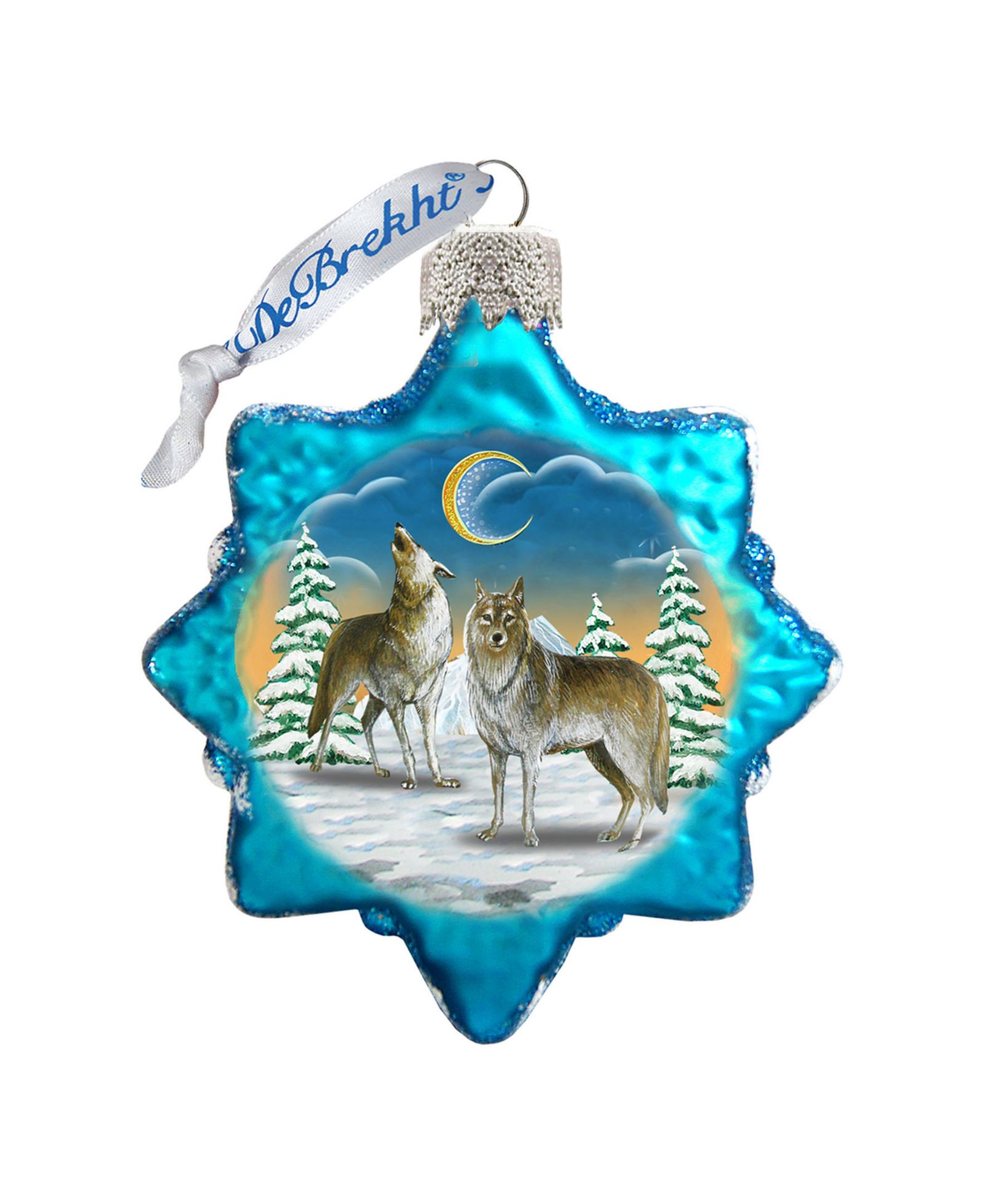 Елочное украшение Designocracy Wolves in the Winter Moon Mercury
