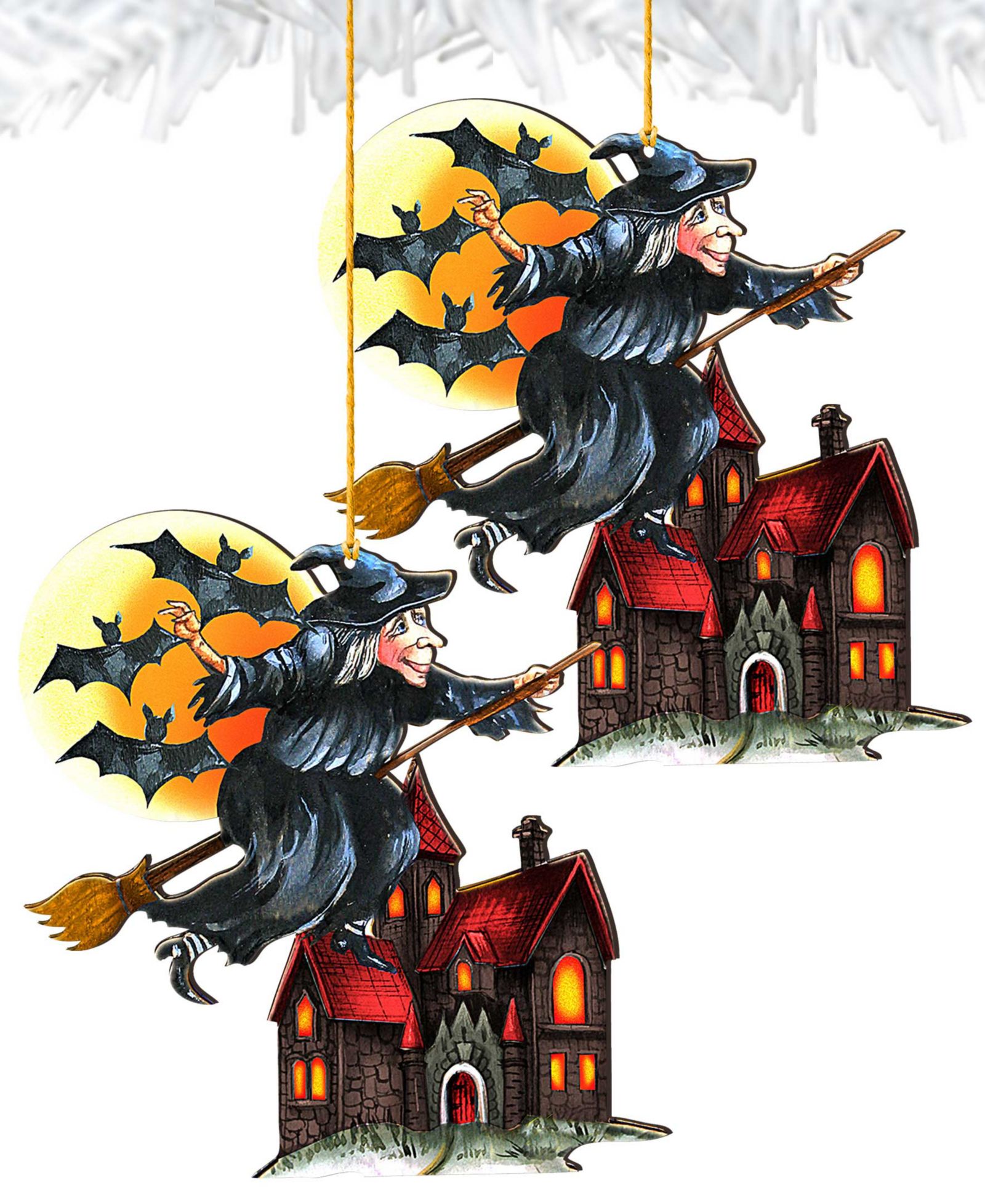 Designocracy Рождественские украшения Designocracy Christmas Witch Holiday Ornaments, Set of 2