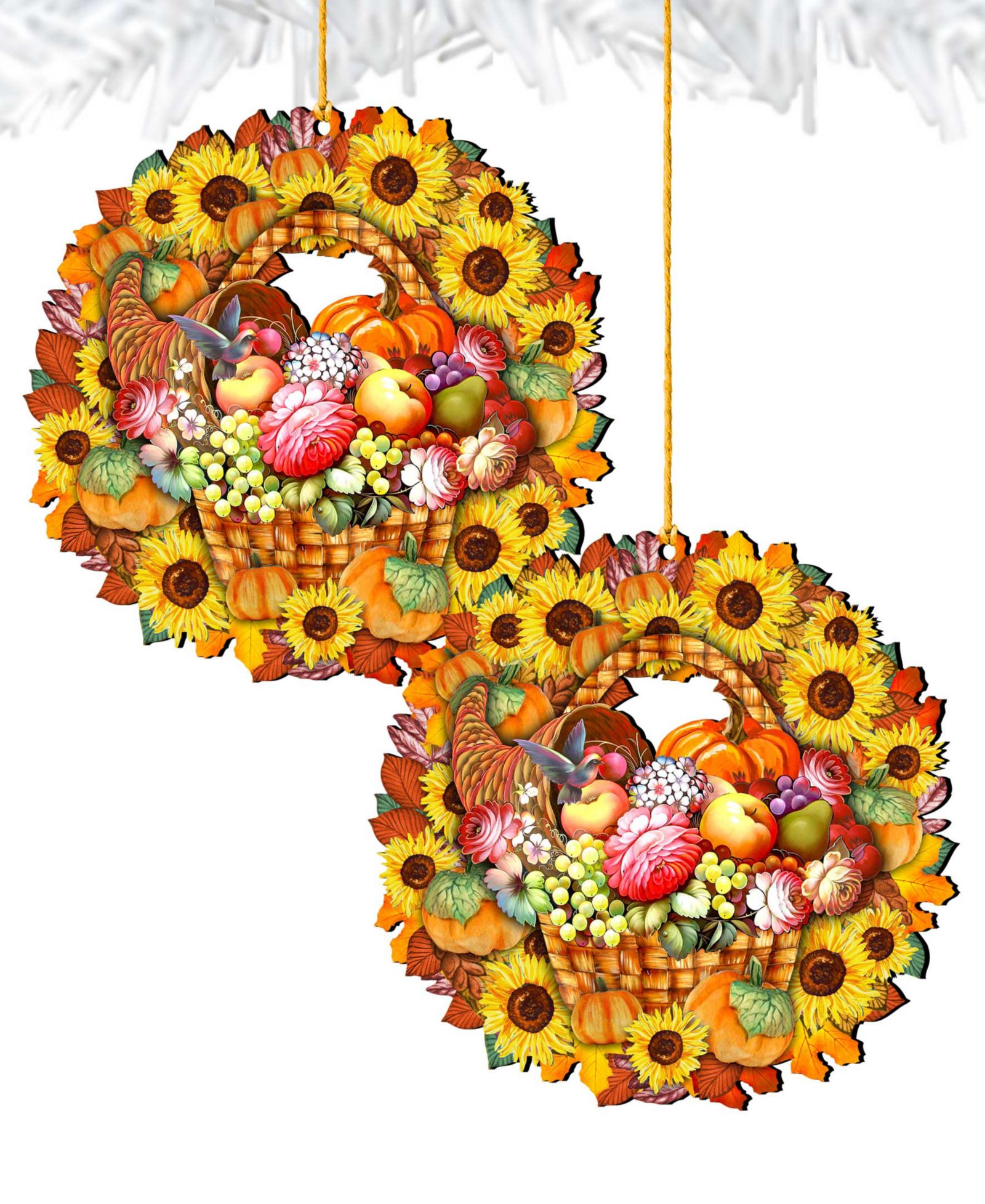 Designocracy Праздничные украшения Cats Wreath, набор из 2 штук