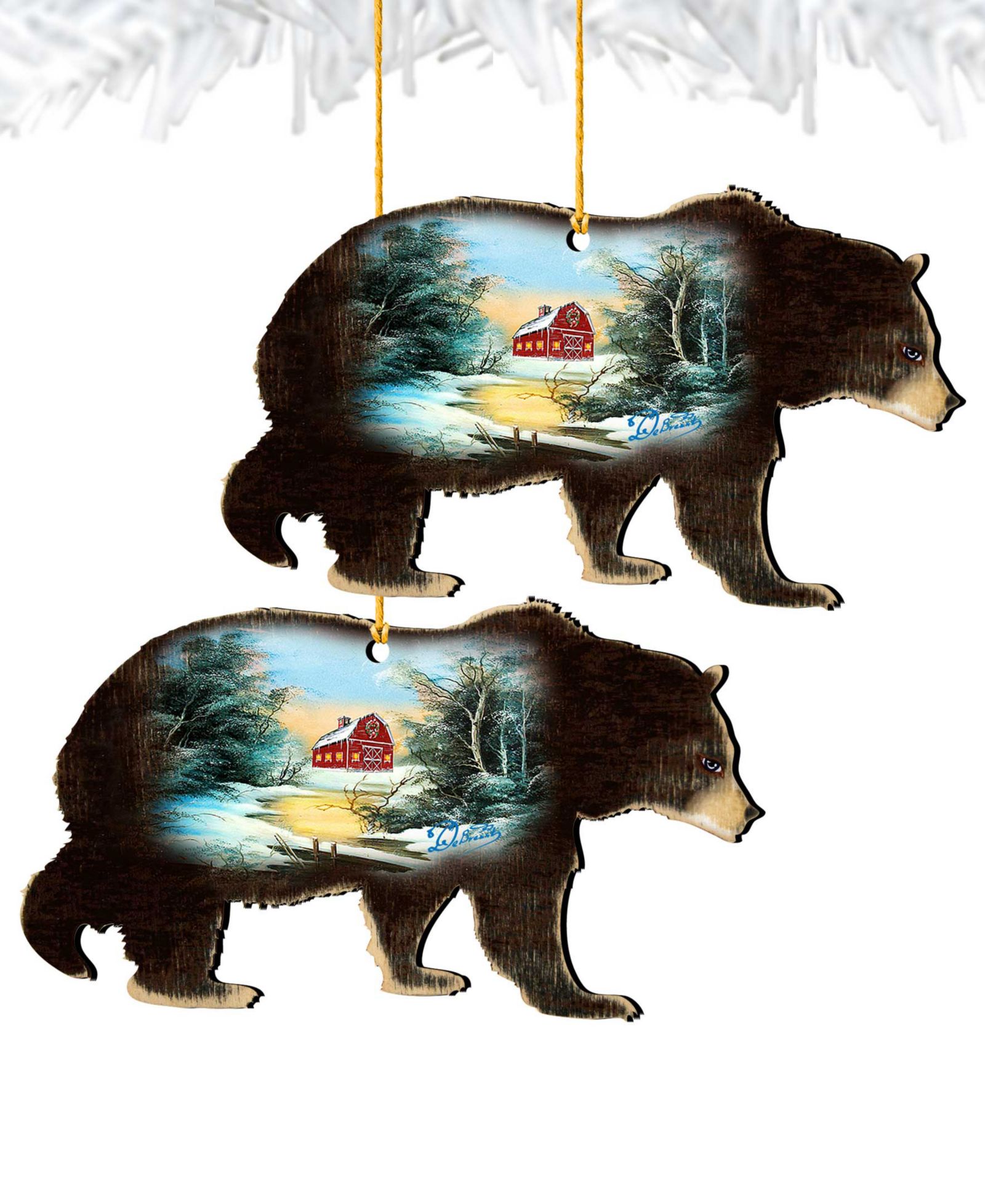 Праздничные украшения Designocracy Bear, набор из 2 шт.