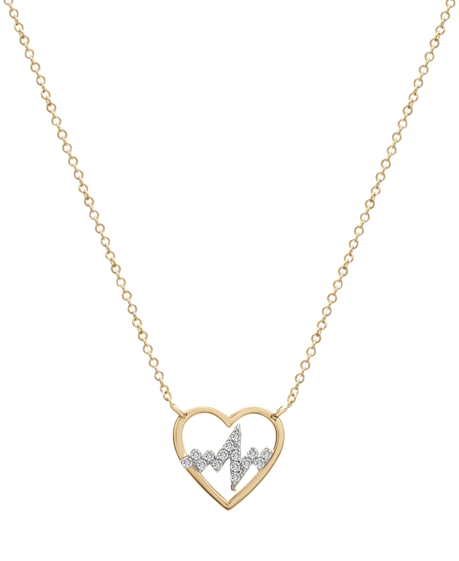 Wrapped™ подвеска Diamond Heartbeat из золота 10k, 17" + 1" удлинитель