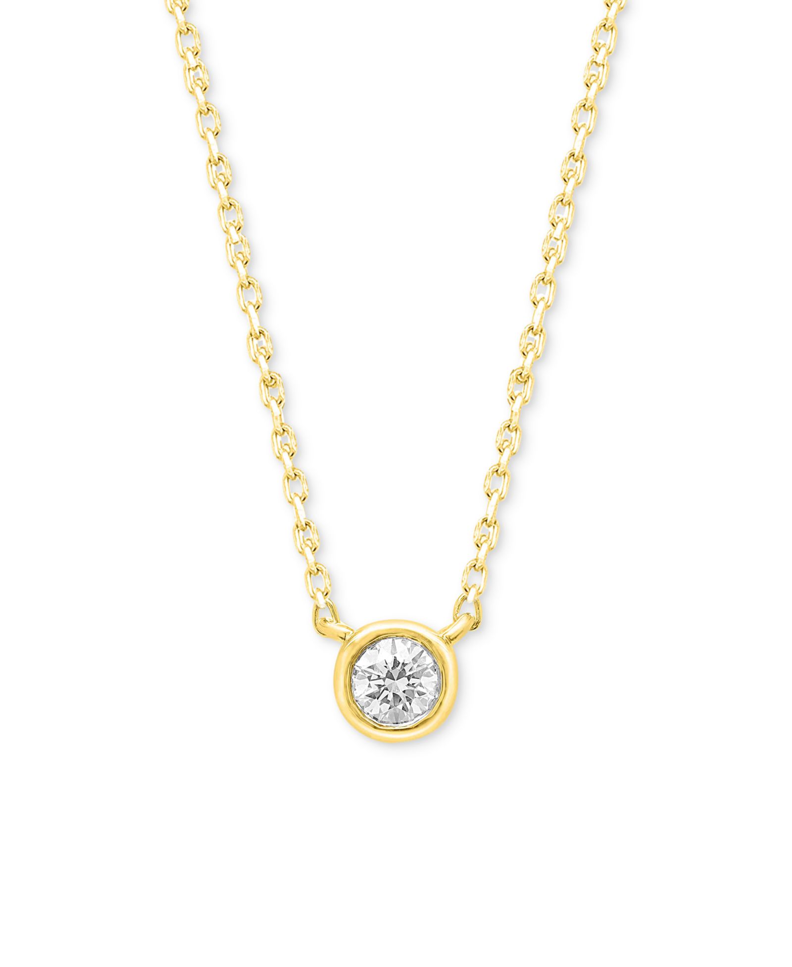 Forever Grown Diamonds Lab-Created Diamond Bezel Soltiare 18" Pendant Necklace (1/5 ct. t.w.) in 14k Gold-Plated Sterling Silver