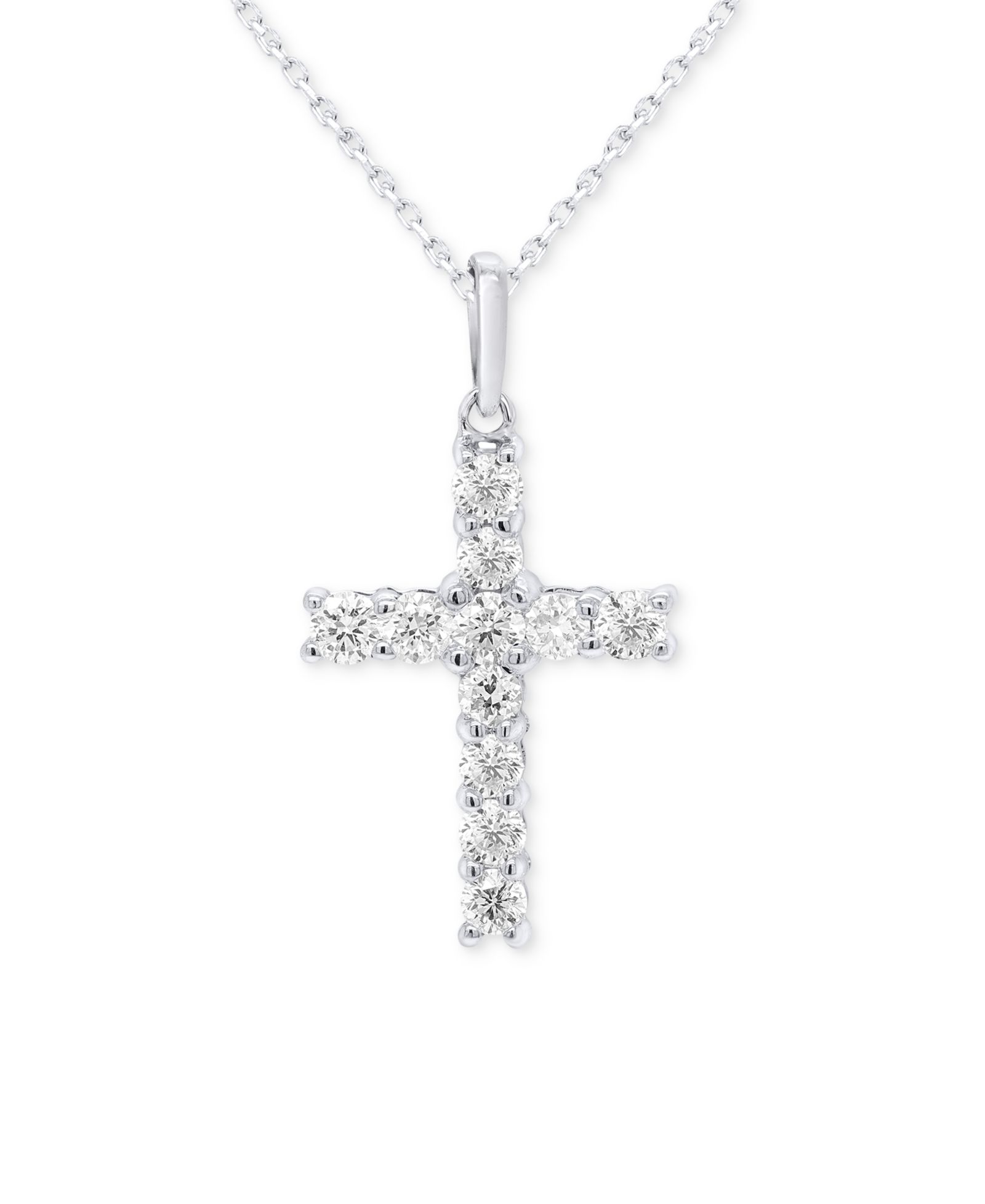 Подвеска Forever Grown Diamonds Lab-Created Diamond Cross 18" в Sterling Silver или 14K Gold-Plated Sterling Silver