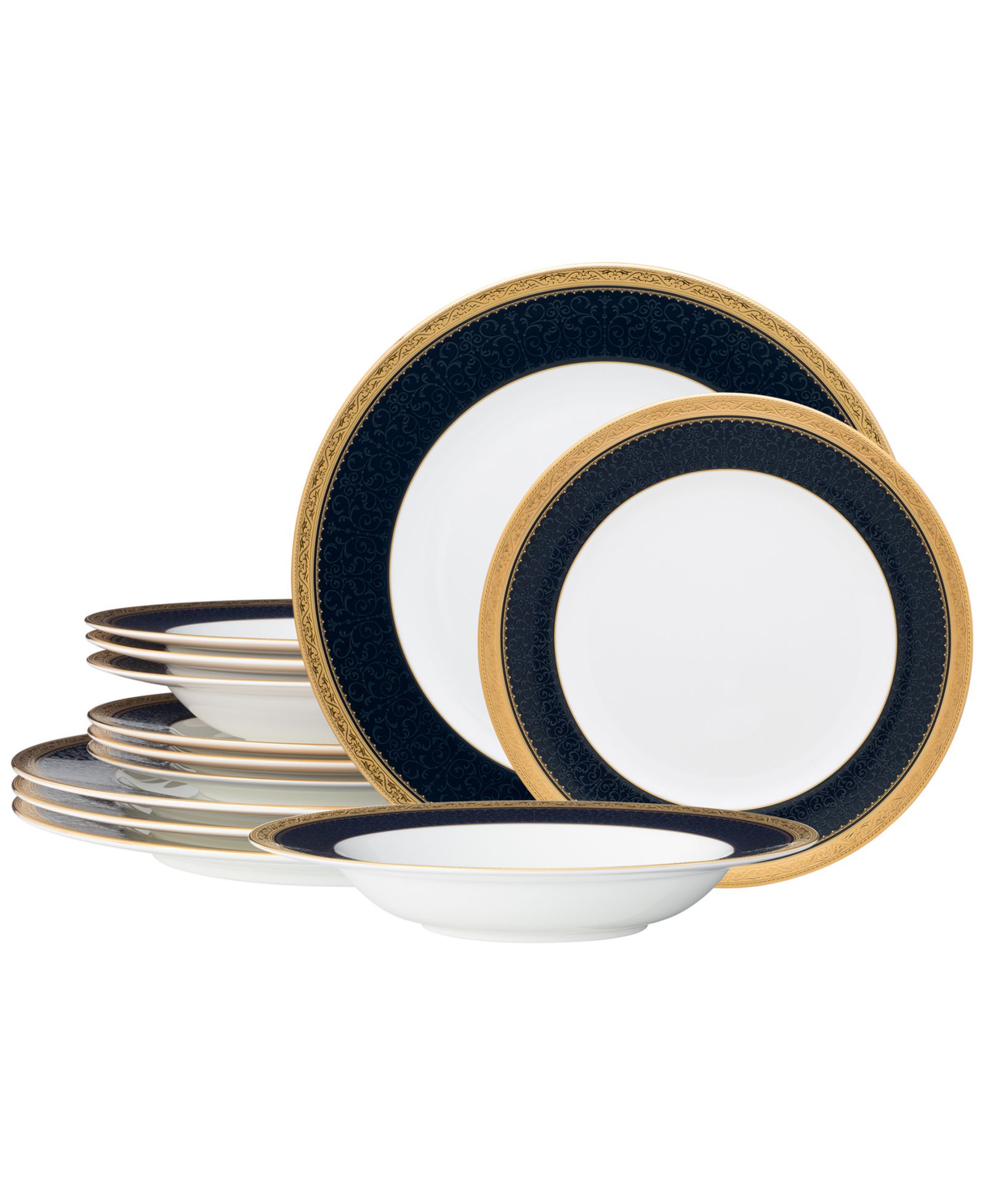 Noritake набор столовой Odessa Cobalt Gold 12-Piece Dinnerware Set, Service For 4