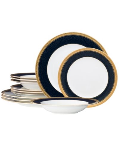 Noritake набор столовой Odessa Cobalt Gold 12-Piece Dinnerware Set, Service For 4