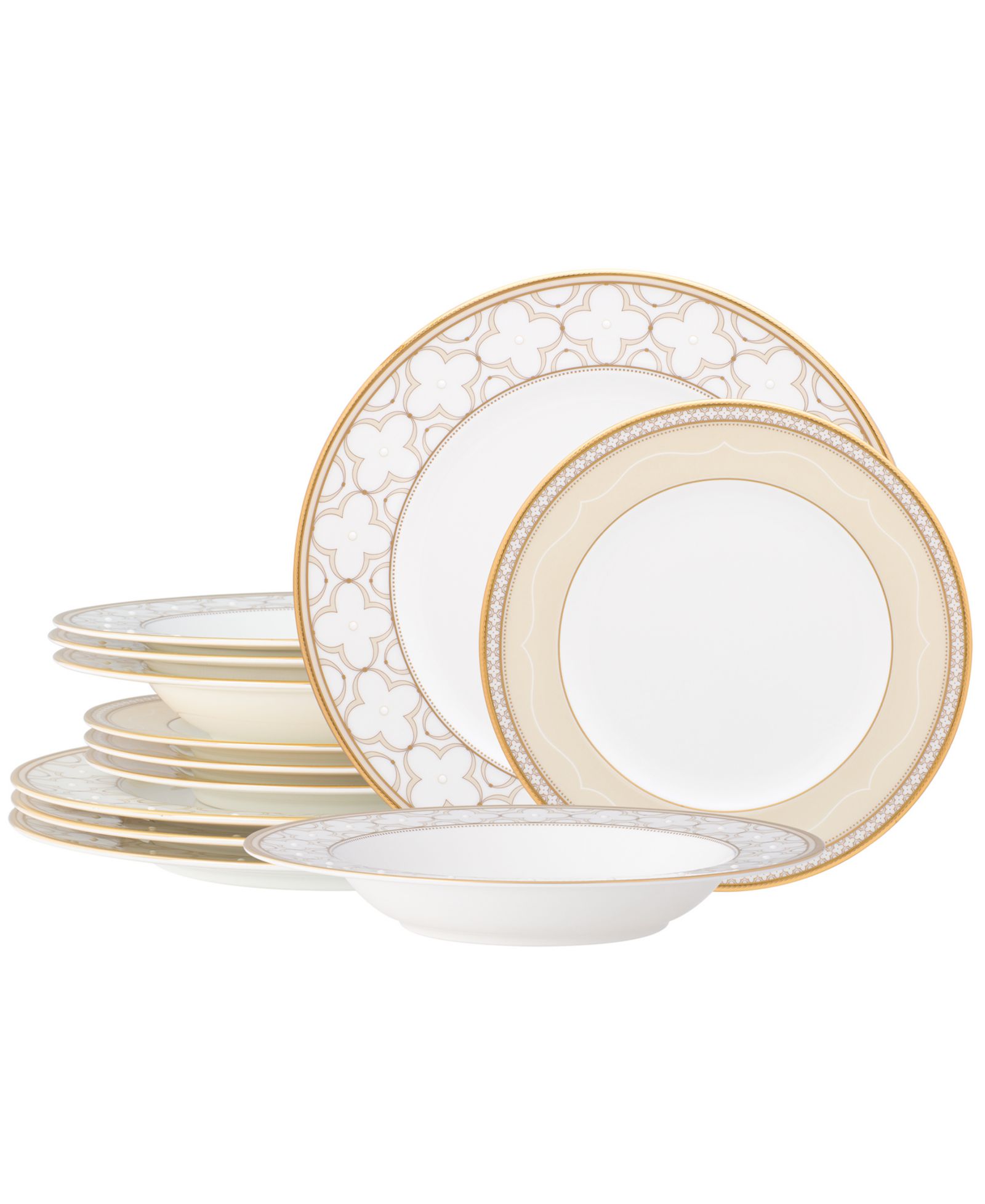 Noritake Trefolio Gold набор столовой из 12 предметов на 4 персоны