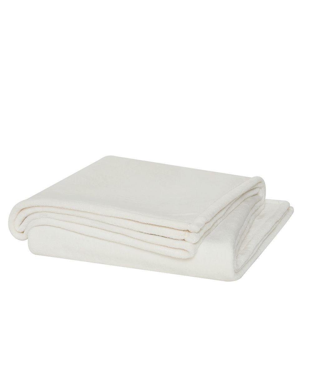 Cannon Solid Plush Blanket, Full/Queen
